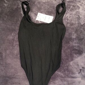 Zara black ribbed body suit